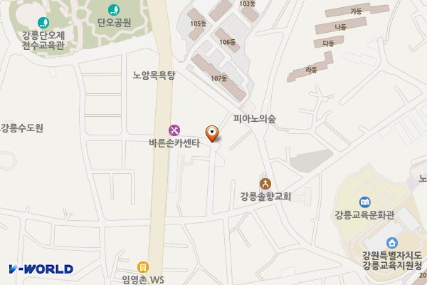 은마 연립주택 근처 주차장 위치 지도 — 강원특별자치도 강릉시 노암동 699-9