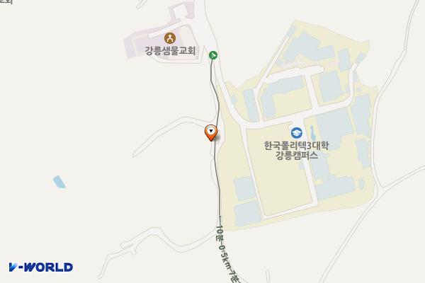 폴리텍III대학 입구 주차장2 위치 지도 — 강원특별자치도 강릉시 내곡동 산 104