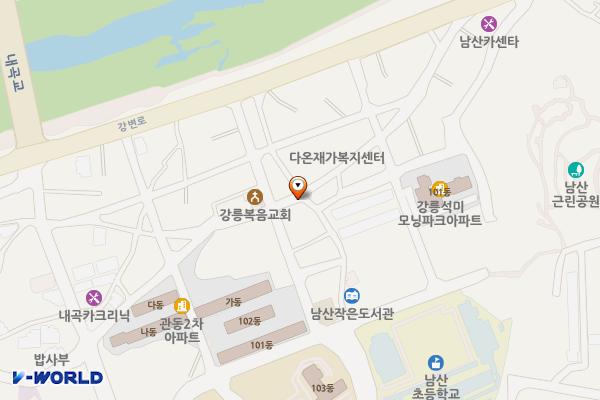 무지개아파트 근처 주차장 위치 지도 — 강원특별자치도 강릉시 내곡동 71-3
