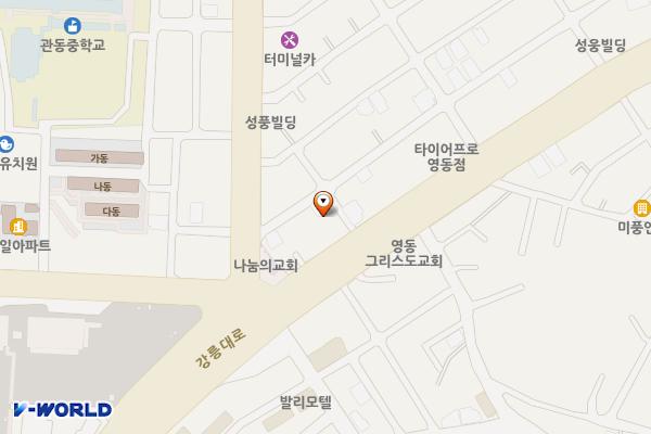터미널오거리 인근 공영주차장 위치 지도 — 강원특별자치도 강릉시 교동 949-13