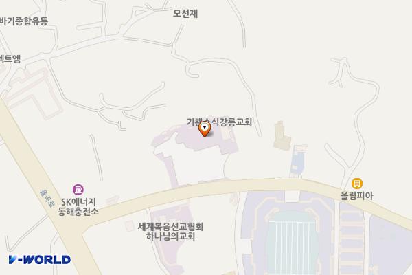 기쁨교회부지 컬링경기장 위치 지도 — 강원특별자치도강릉시 교동 622