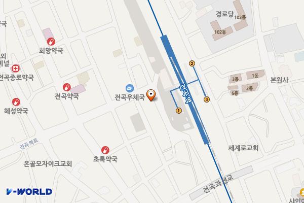 전곡역 공영주차장 위치 지도 — 경기도 연천군 전곡읍 전곡역로 74