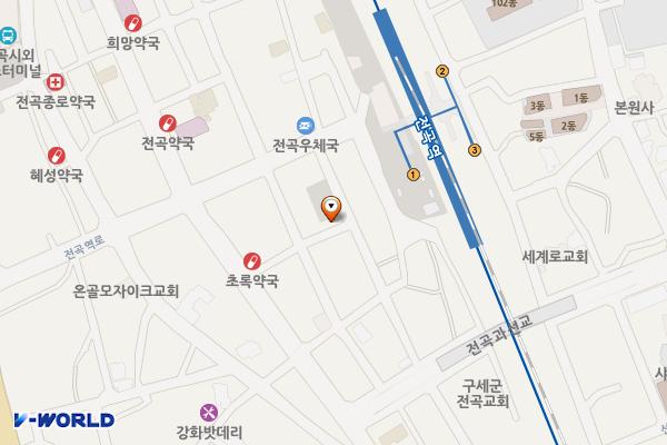 전곡읍사무소 공영주차장 위치 지도 — 경기도 연천군 전곡읍 전곡역로72번길 12