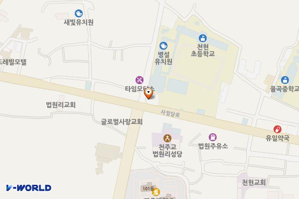 천현초교 위치 지도 — 경기도 파주시 법원읍 법원리 443-16