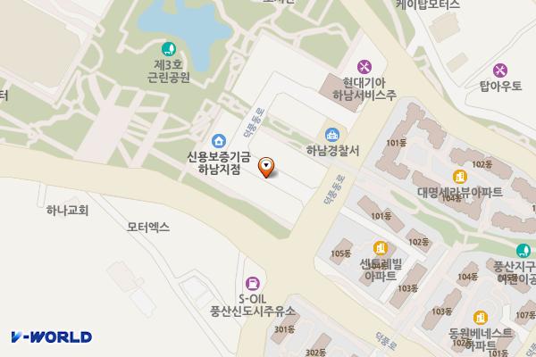 하남프라자 주변 위치 지도 — 경기도 하남시 덕풍동 745
