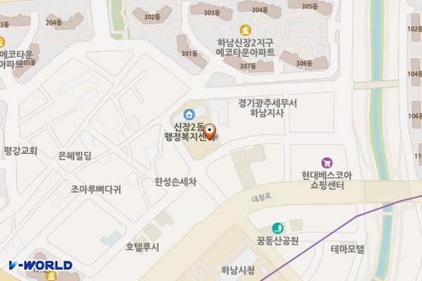 신장동 공영주차장 위치 지도 — 경기도 하남시 하남대로776번길 77