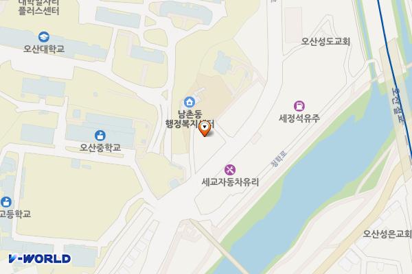 남촌동 임시공영주차장 위치 지도 — 경기도 오산시 청학동14