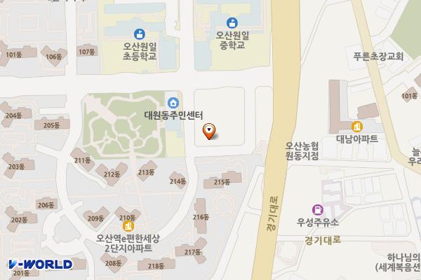 대원동 제2공영주차장 위치 지도 — 경기도 오산시 원동 404-12