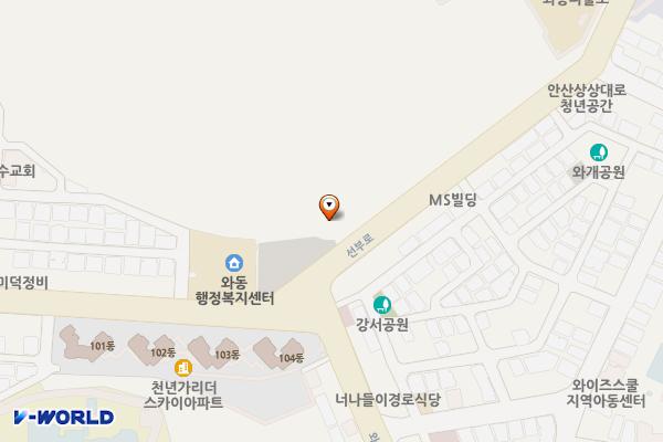 와동주민센타주차장(31호) 위치 지도 — 경기도 안산시 단원구 선부로 287, (와동)