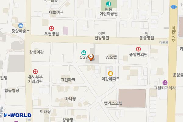 문화의거리 제2공영주차장 위치 지도 — 경기도 오산시 원동763-15