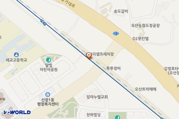 신장동 임시공영주차장 위치 지도 — 경기도 오산시 내삼미동 490-1