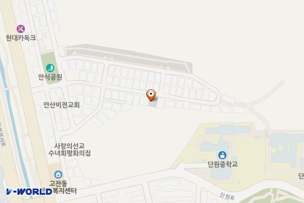 고잔동 주택가주차장 위치 지도 — 경기도 안산시 단원구 고잔동 656-9번지