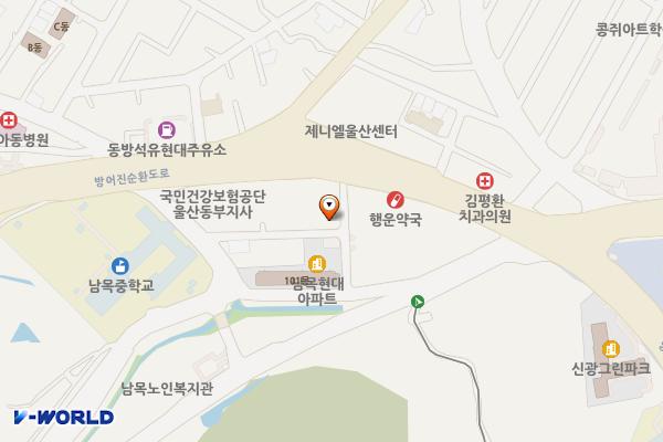 서부동 사유지개방 주차장 위치 지도 — 울산광역시 동구 서부동 589-4