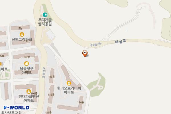 남목3동 행정복지센터 옆 임시 공영주차장 위치 지도 — 울산광역시 동구 동부동 산 172-3