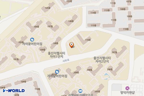 서부 공영주차장 위치 지도 — 울산광역시 동구 서부동 1051
