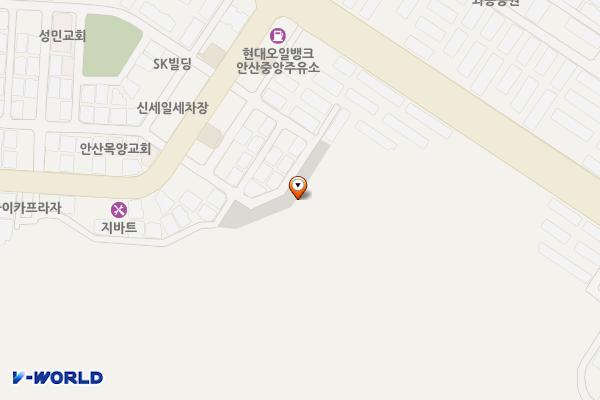 와동 54호 주차장 위치 지도 — 경기도 안산시 단원구 와동 608번지