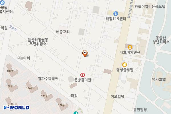 해바라기 분식 근방 위치 지도 — 울산광역시 동구 화정동 648-11
