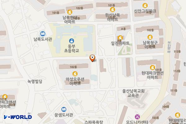 남목3동 이면도로(거주자) 위치 지도 — 울산광역시 동구 동부동 350-1