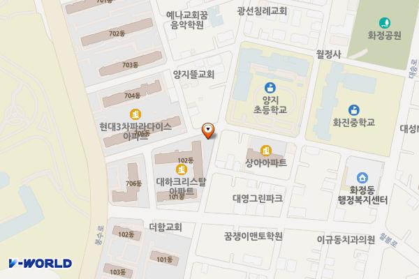화정동 이면도로(거주자) 위치 지도 — 울산광역시 동구 화정동 851-6