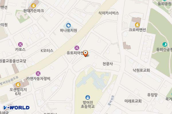 북진1길 이면도로 위치 지도 — 울산광역시 동구 방어동 465-1