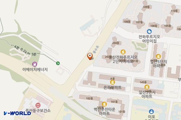 한라타워 일원 노상주차장 위치 지도 — 울산광역시 동구 전하동 394