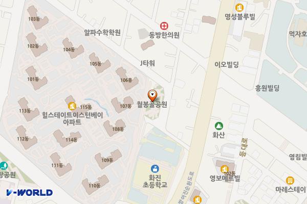 월봉골어린이공원 지하주차장 위치 지도 — 울산광역시 동구 화진8길 1