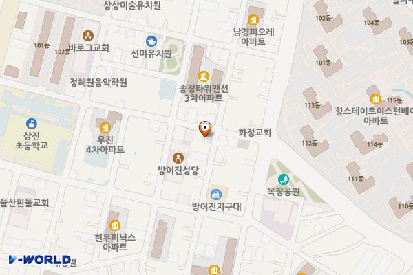 월봉12길 이면도로 위치 지도 — 울산광역시 동구 화정동 879-17
