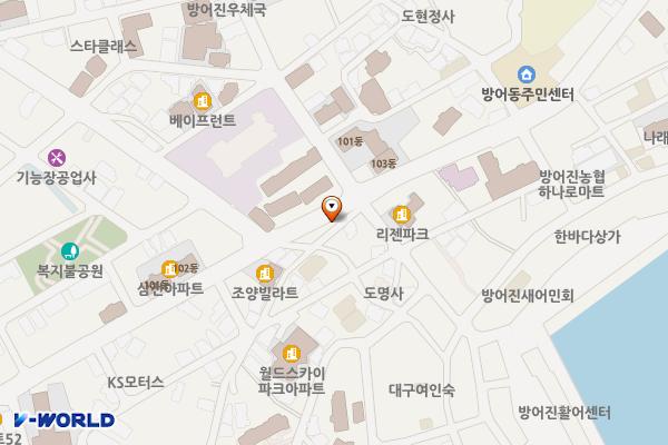 꽃바위로 이면도로 위치 지도 — 울산광역시 동구 방어동 355-7