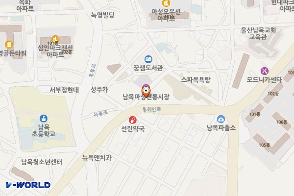 남목시장앞 주차장 위치 지도 — 울산광역시 동구 남목17길 4
