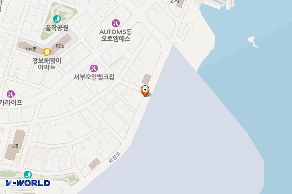 꽃바위로 노상 주차장 위치 지도 — 울산광역시 동구 방어동 1073