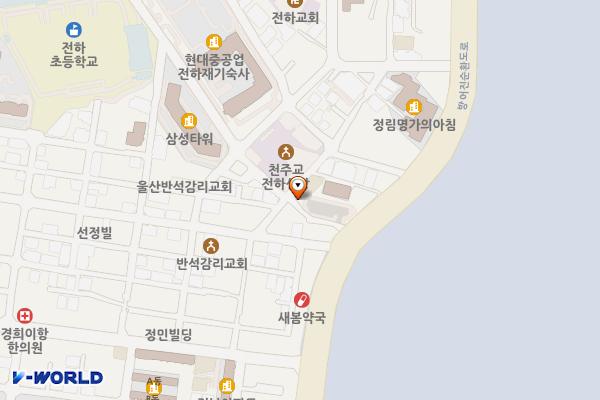 전하시장 공영주차장 위치 지도 — 울산광역시 동구 전하동 451-3