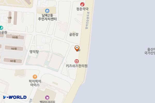 명덕상가 공영주차장 위치 지도 — 울산광역시 동구 방어진순환도로 919