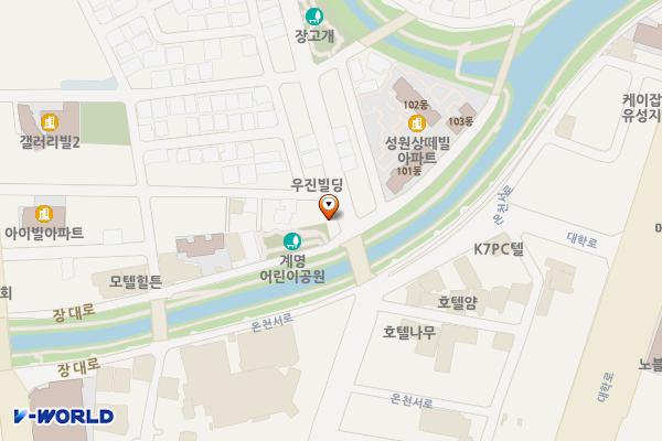장대동 임시공영 위치 지도 — 대전광역시 유성구 장대동 381