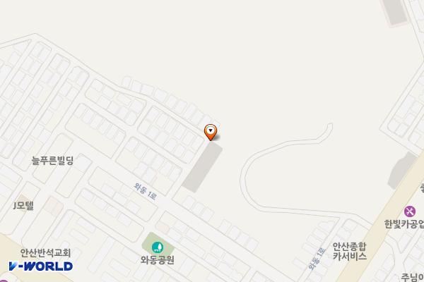 와동 노외주자장(137호) 위치 지도 — 경기도 안산시 단원구 와동 515-4번지