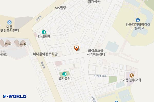 와동 주택가주차장 위치 지도 — 경기도 안산시 단원구 와동 108-8번지