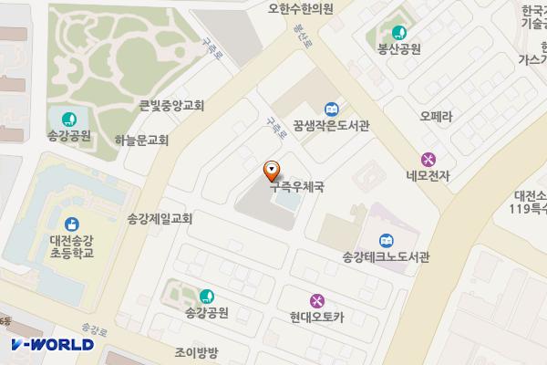 송강동(GS마트앞)공영 위치 지도 — 대전광역시 유성구 송강동 36-2