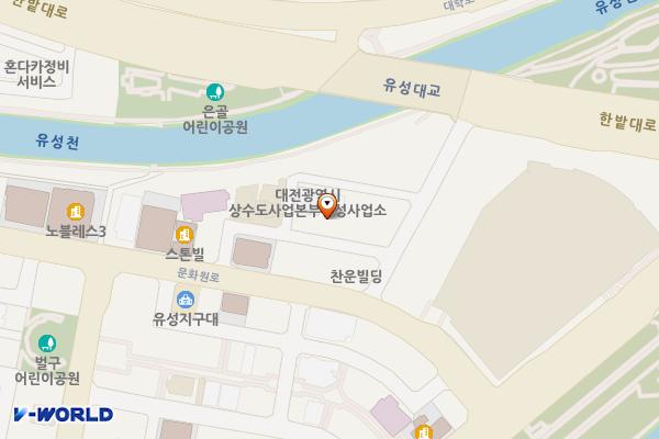 상수도사업본부 유성사업소 주변 위치 지도 — 대전광역시 유성구 봉명동 665-6