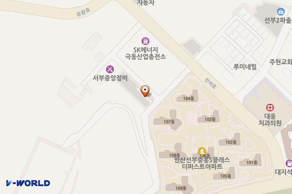 선부2동 145호 주차장 위치 지도 — 경기도 안산시 단원구 선부동 75-4번지