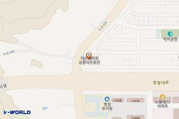 대순진리회 앞 위치 지도 — 대전광역시 유성구 노은동 515-1