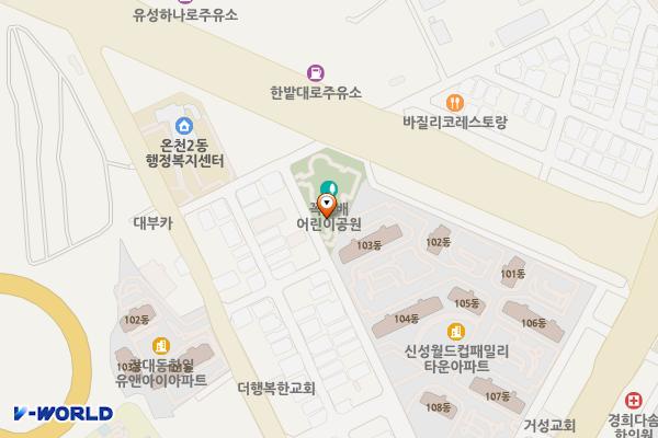 꼭두배어린이공원 주변 위치 지도 — 대전광역시 유성구 장대동 323-1