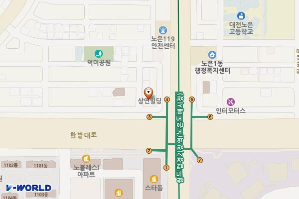 권인순 김치찌개 앞 위치 지도 — 대전광역시 유성구 노은동 517-3
