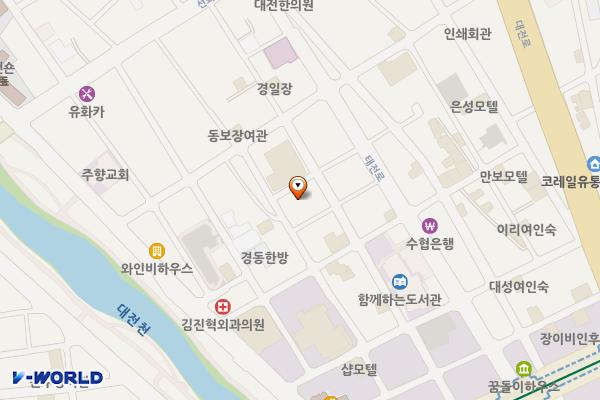 도심형산업지원플랫폼주차장 위치 지도 — 대전광역시 동구 중동10-16