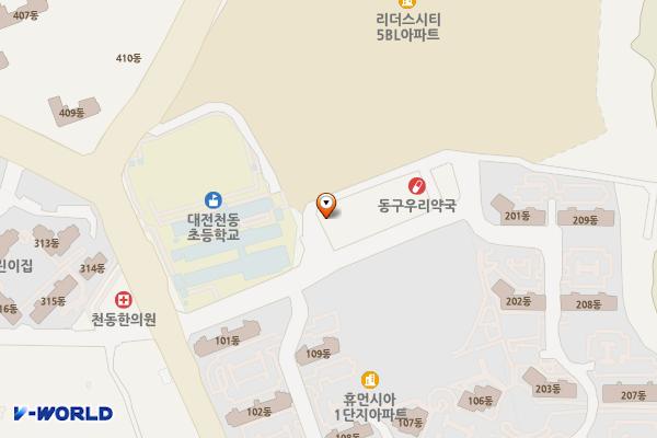 천동 주차장 위치 지도 — 대전광역시 동구 천동513