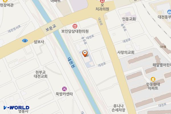 인동물류센터주변공영주차장 위치 지도 — 대전광역시 동구 충무로 190-24