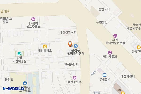용전동주민센터옆공영주차장 위치 지도 — 대전광역시 동구 용전동28-34