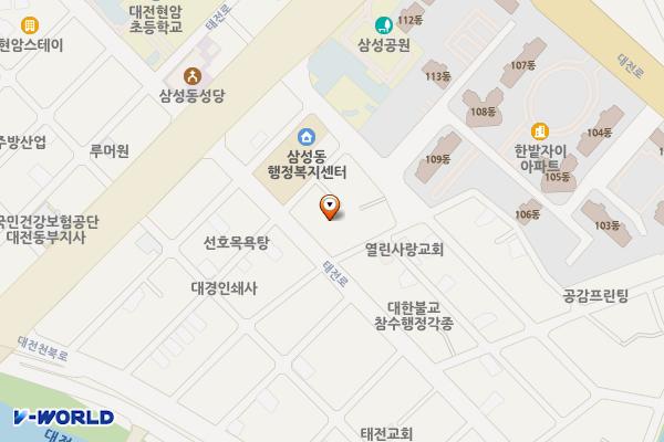삼성동 공영주차장 위치 지도 — 대전광역시 동구 삼성동321-10