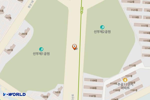 선부우체국앞 노상주차장 위치 지도 — 경기도 안산시 단원구 선부동 1157번지