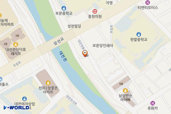 선화교 하상주차장(삼성동 삼성빌라맨션앞) 위치 지도 — 대전광역시 동구 삼성동448-4