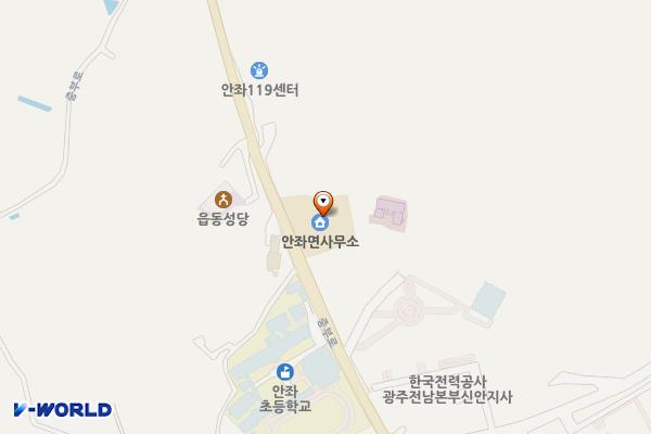 안좌면사무소 주차장 위치 지도 — 전남광주통합특별시 신안군 안좌면 읍동리 1131-1번지