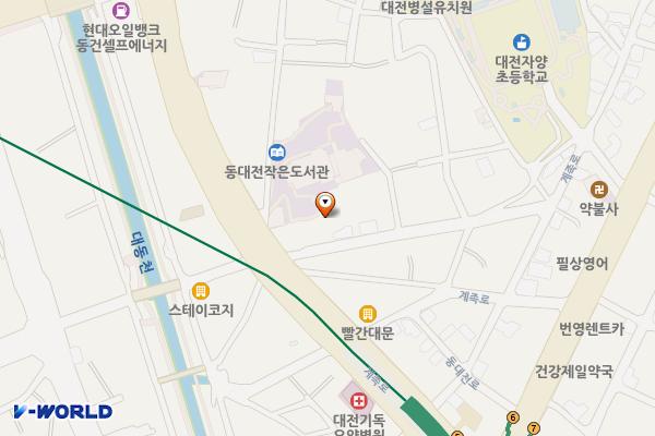 대동 보현문화회관 뒷길 위치 지도 — 대전광역시 동구 대자양5길 5